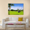 Golf course tropical palm trees in mayan riviera Mexico Multi Panel Canvas Wall Art