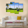 Golf course tropical palm trees in mayan riviera Mexico Multi Panel Canvas Wall Art