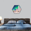 Northern lights, Aurora Borealis in Lapland, Finland hexagonal canvas wall art