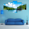 Boat Reflexion In The Plitvice Lakes In Croatia Multi Panel Canvas Wall Art