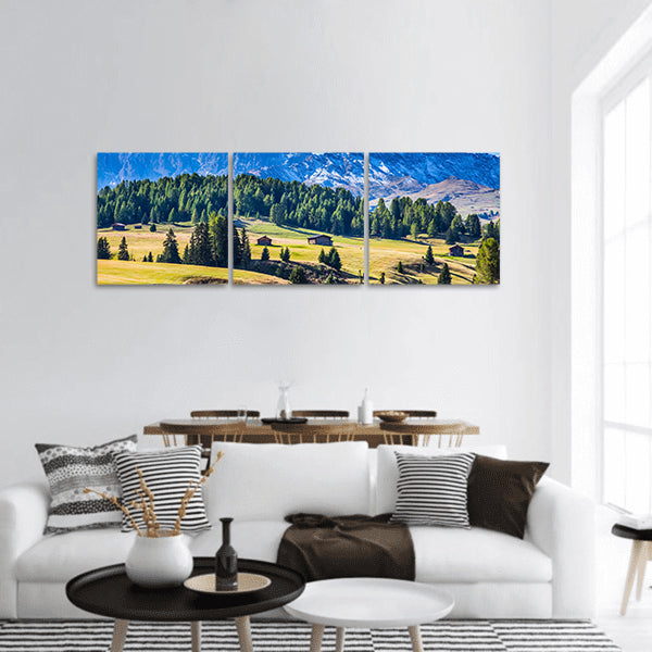 The natural landscape of the Alps di Siusi Panoramic canvas Wall Art