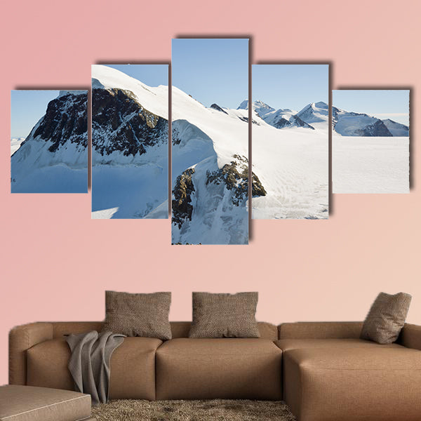 View on Breithorn from Klein Matterhorn multi panel canvas wall art