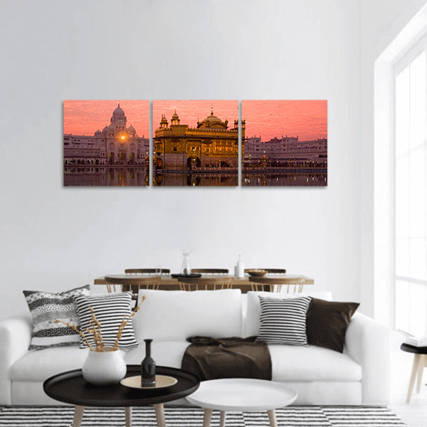 Sunset at Golden Temple, Amritsar, India Panoramic Canvas Wall Art