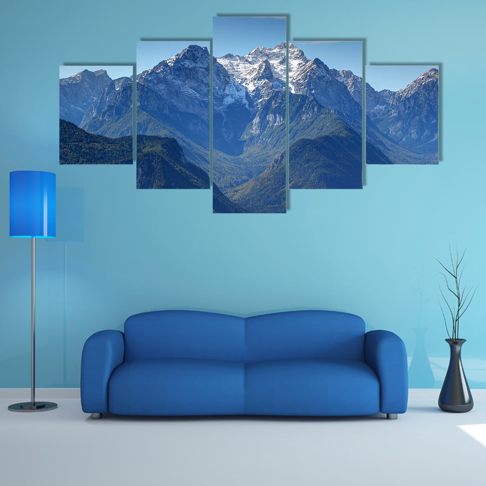 The snowy Triglav peak, highest point of Slovenia, canvas wall art