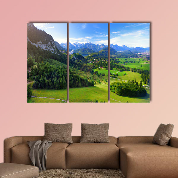 Famous Neuschwanstein Castle visible in the distance, multi panel canvas wall art