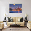 Quay of Daugava river in Riga, Latvia Multi panel canvas wall art