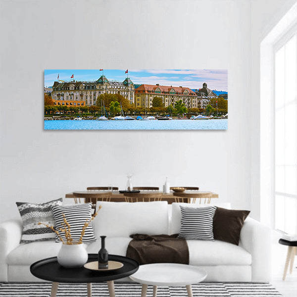 Historic Center of Zurich, Switzerland Panoramic canvas Wall Art