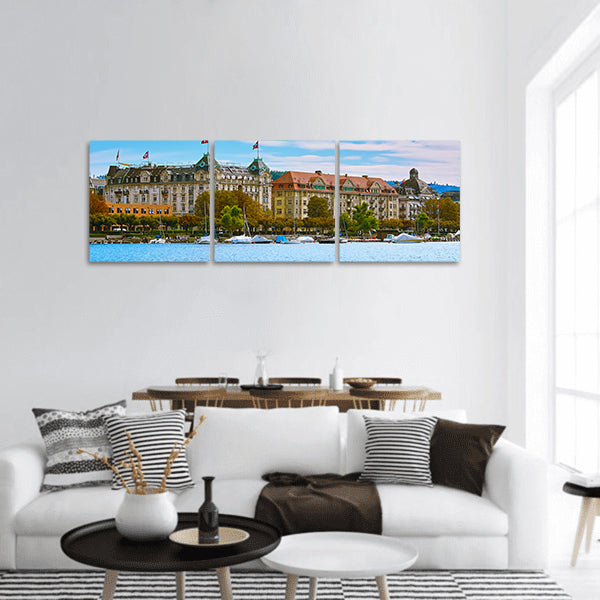 Historic Center of Zurich, Switzerland Panoramic canvas Wall Art