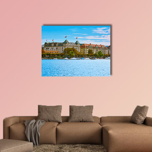 Panoramic View of Historic Center of Zurich, Switzerland canvas wall art