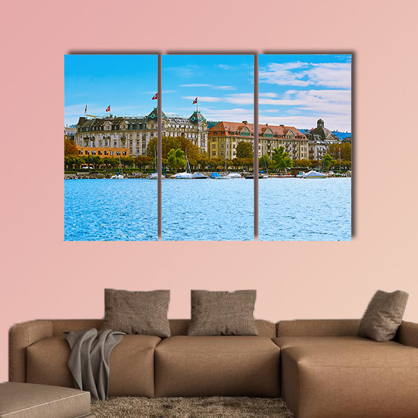 Panoramic View of Historic Center of Zurich, Switzerland canvas wall art