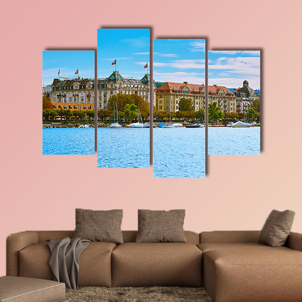 Panoramic View of Historic Center of Zurich, Switzerland canvas wall art