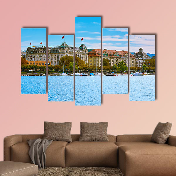 Panoramic View of Historic Center of Zurich, Switzerland canvas wall art