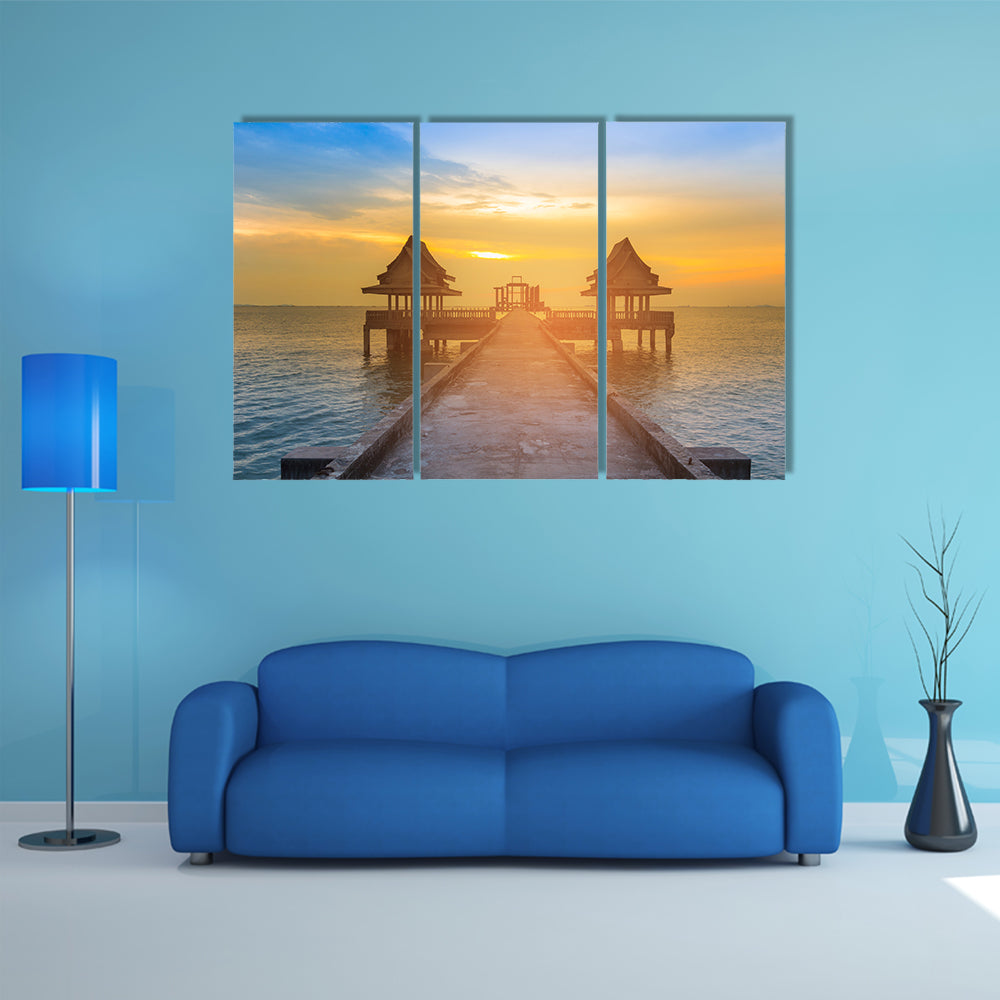 The Beauty Of A Sunset Seacoast Coastline With Natural Landscape Multi Panel Canvas Wall Art