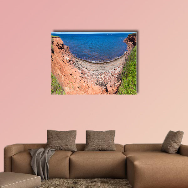 Panoramic view of the red rocks and cliffs multi panel canvas wall art