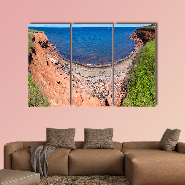 Panoramic view of the red rocks and cliffs multi panel canvas wall art