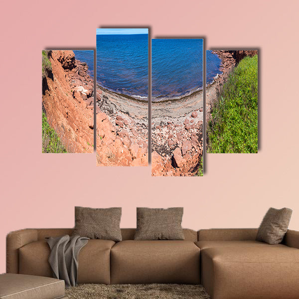 Panoramic view of the red rocks and cliffs multi panel canvas wall art