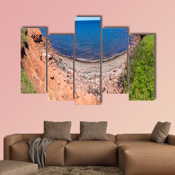 Panoramic view of the red rocks and cliffs multi panel canvas wall art