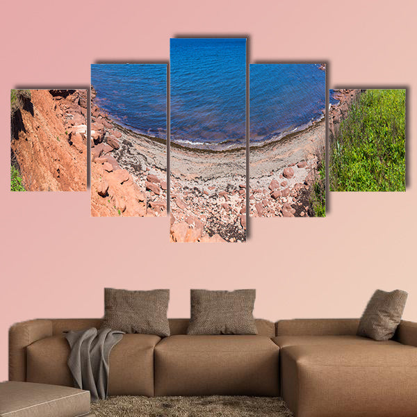 Panoramic view of the red rocks and cliffs multi panel canvas wall art