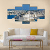 towers of Fort St Angelo from Upper Barrakka Gardens, view across the Grand Harbor, Valletta, Malta, Multi Panel Canvas Wall Art