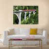 Swiss train on very high bridge near Wiesen multi panel canvas wall art