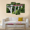 Swiss train on very high bridge near Wiesen multi panel canvas wall art