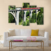 Swiss train on very high bridge near Wiesen multi panel canvas wall art