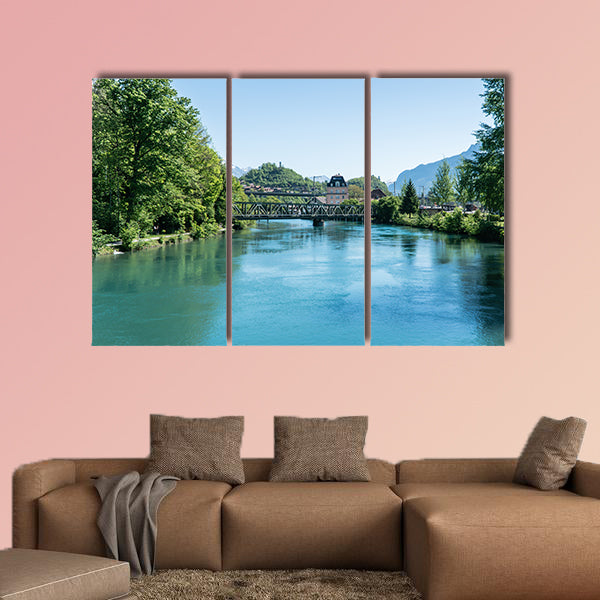 Interlaken, Switzerland, Scenery of Brienz Lake multi panel canvas wall art