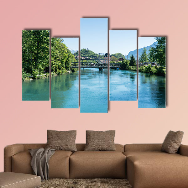 Interlaken, Switzerland, Scenery of Brienz Lake multi panel canvas wall art