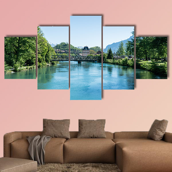 Interlaken, Switzerland, Scenery of Brienz Lake multi panel canvas wall art