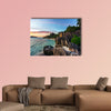  Romantic sunset on paradise beach, multi panel canvas wall art