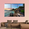  Romantic sunset on paradise beach, multi panel canvas wall art