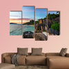  Romantic sunset on paradise beach, multi panel canvas wall art