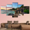  Romantic sunset on paradise beach, multi panel canvas wall art