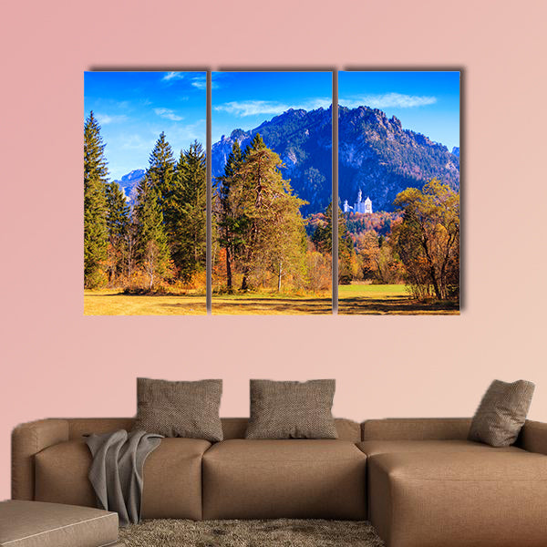 Famous Neuschwanstein castle in Bavaria, Germany multi panel canvas wall art
