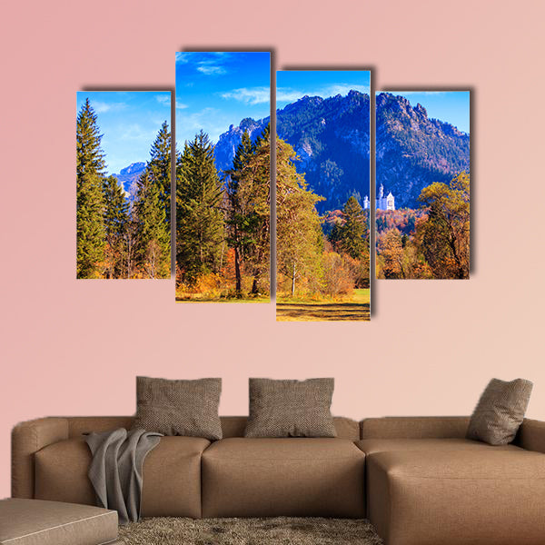 Famous Neuschwanstein castle in Bavaria, Germany multi panel canvas wall art