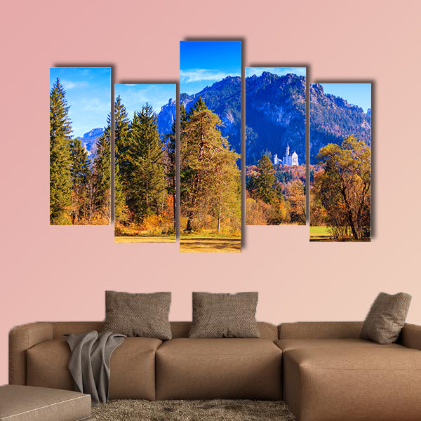 Famous Neuschwanstein castle in Bavaria, Germany multi panel canvas wall art