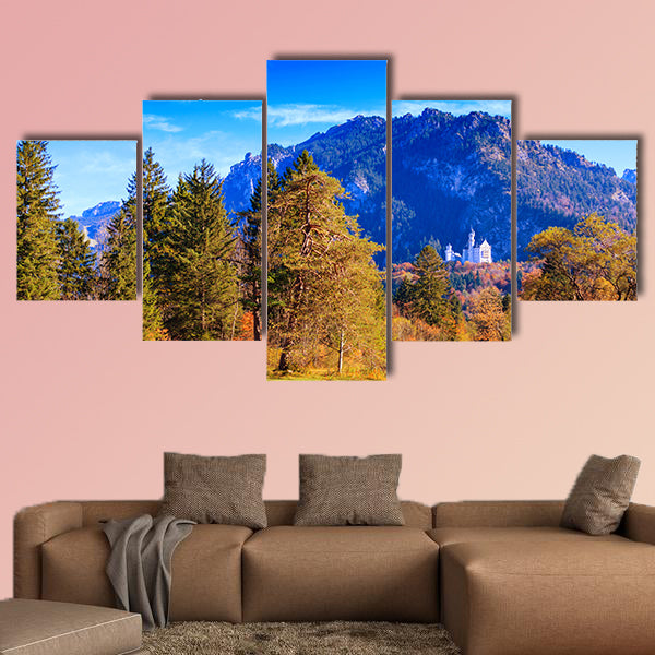 Famous Neuschwanstein castle in Bavaria, Germany multi panel canvas wall art