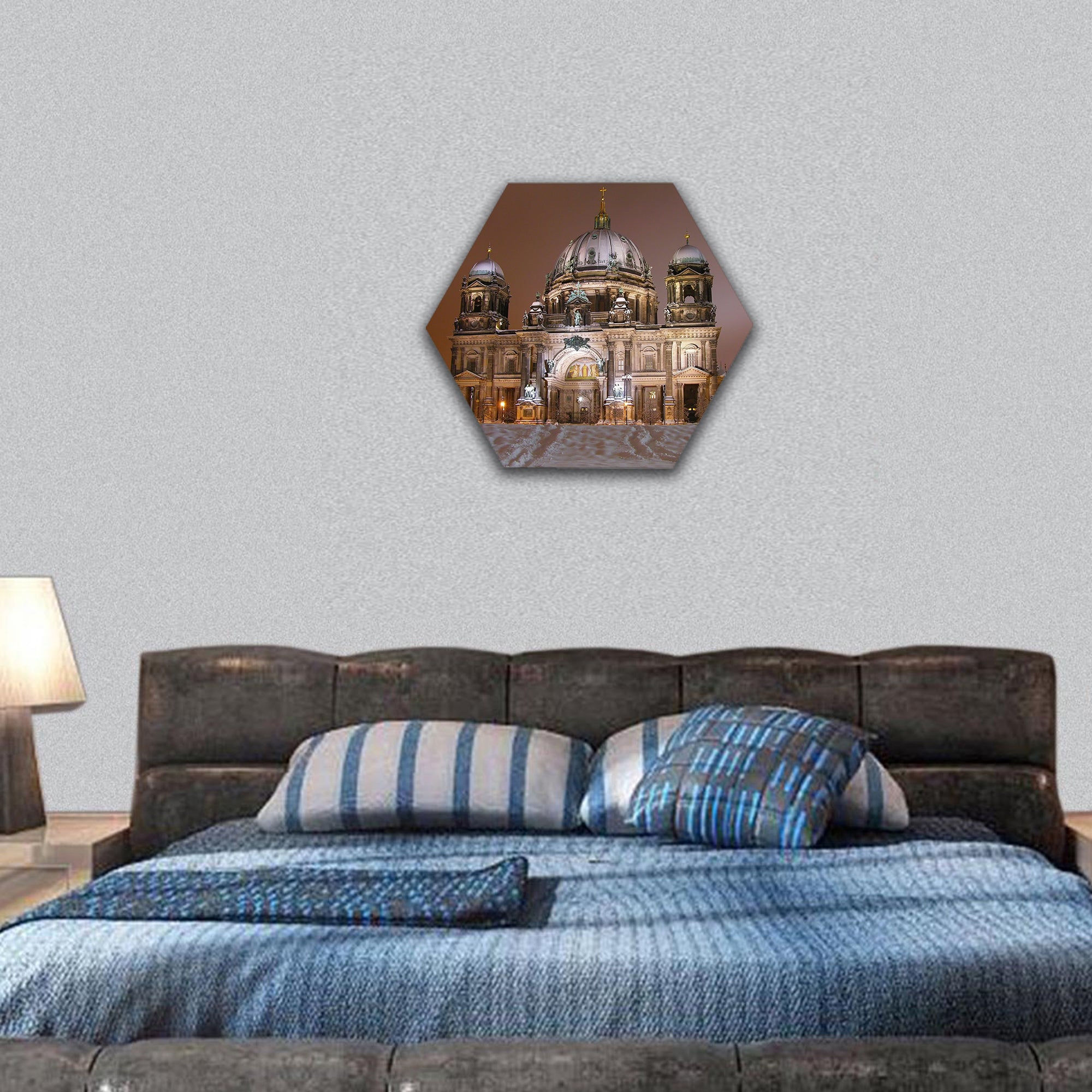 Berlin Cathedral in winter, Germany hexagonal canvas wall art