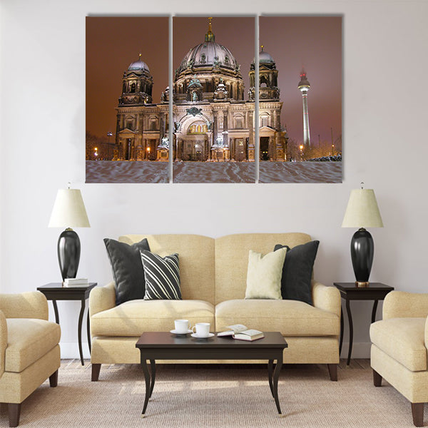 Berlin Cathedral in winter, Germany Multi Panel Canvas Wall Art
