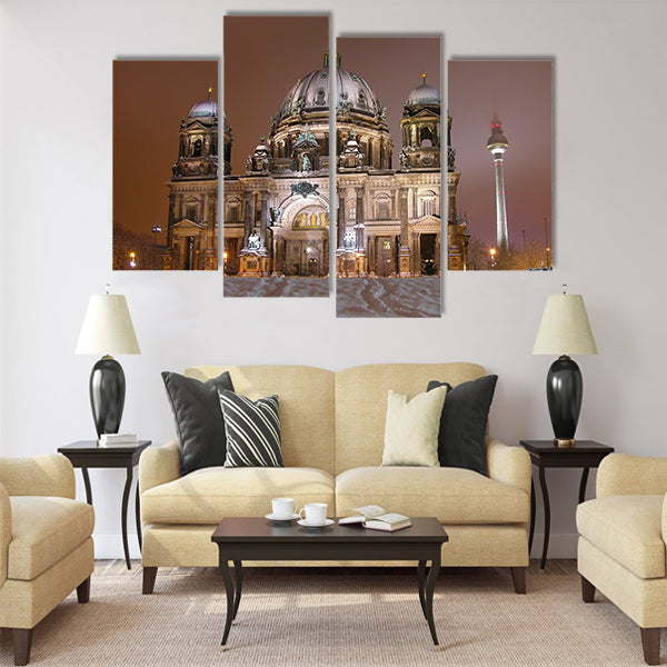Berlin Cathedral in winter, Germany Multi Panel Canvas Wall Art