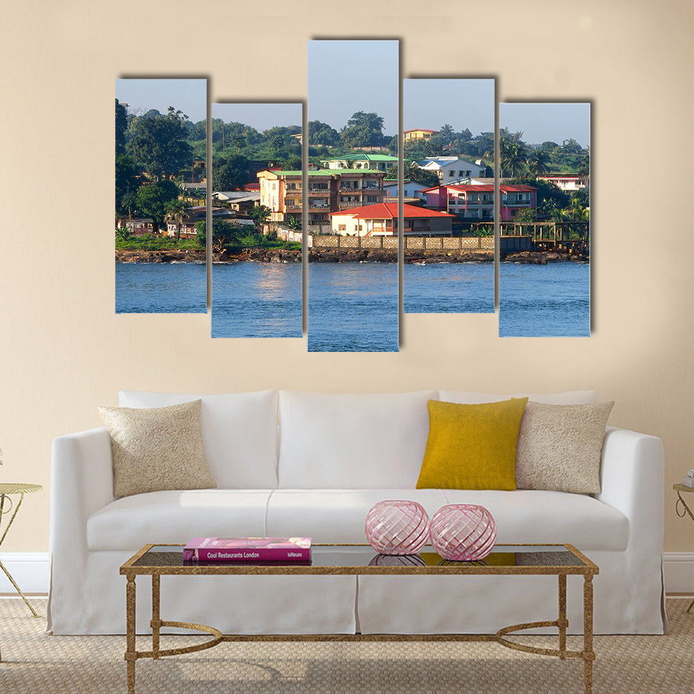 Freetown the harbour of sierra leone Multi panel canvas wall art