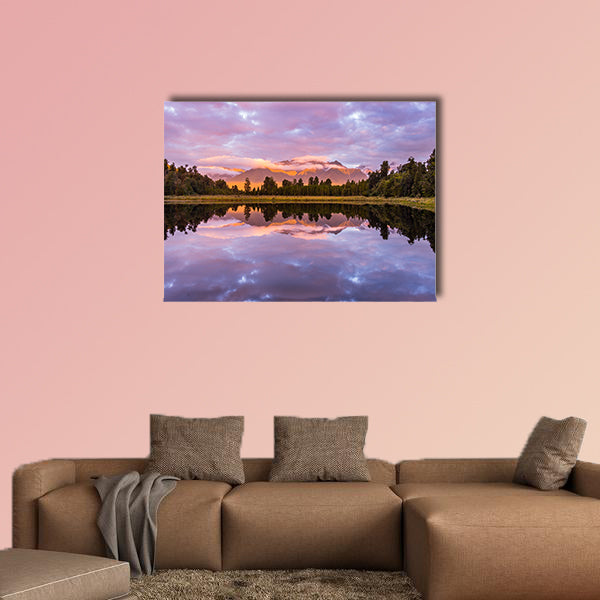 Lake Matheson, located near the Fox Glacier in New Zealand multi panel canvas wall art
