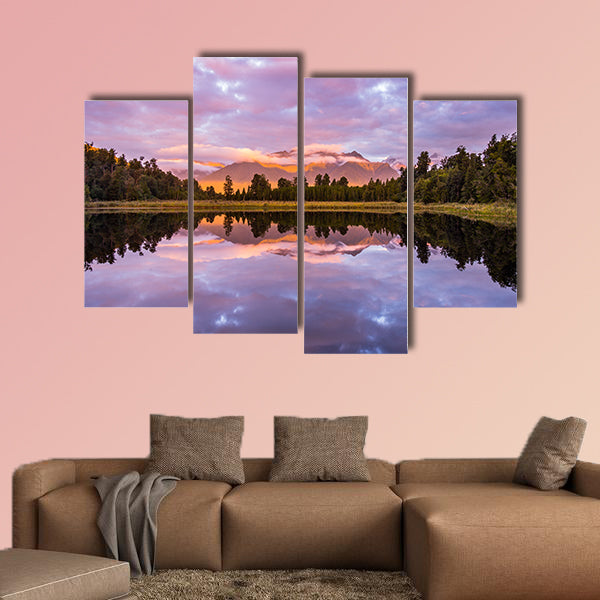 Lake Matheson, located near the Fox Glacier in New Zealand multi panel canvas wall art
