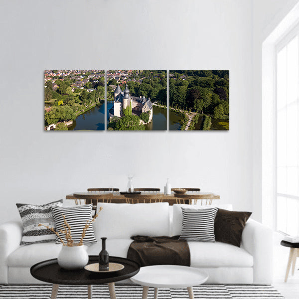 Aerial view of castle Gemen in Nordrhein-Westfalen, Germany panoramic canvas wall art