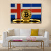 Physical version of Bitcoin multi panel canvas wall art