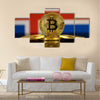 Physical version of Bitcoin multi panel canvas wall art