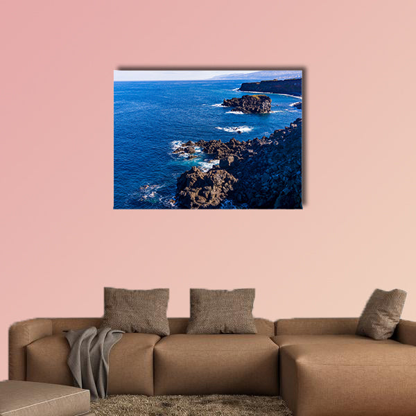 Tenerife coast, Tenerife black beach multi panel canvas wall art