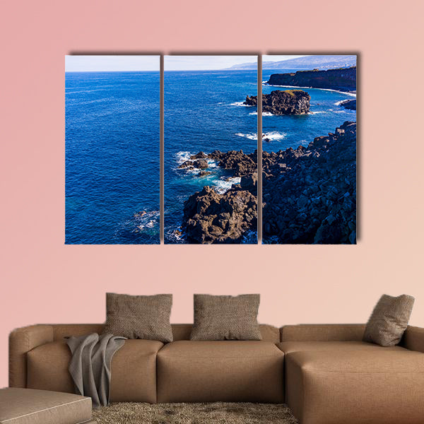Tenerife coast, Tenerife black beach multi panel canvas wall art