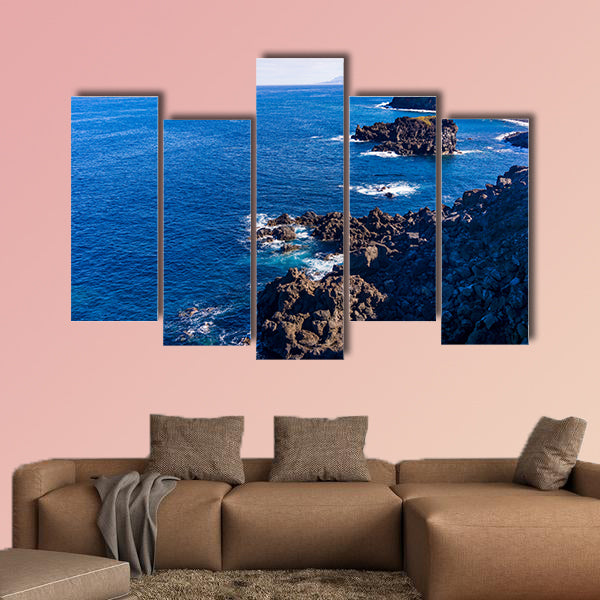 Tenerife coast, Tenerife black beach multi panel canvas wall art