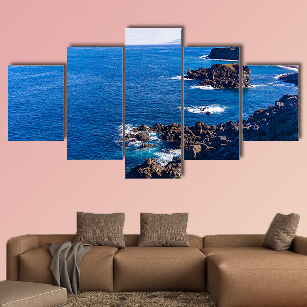 Tenerife coast, Tenerife black beach multi panel canvas wall art